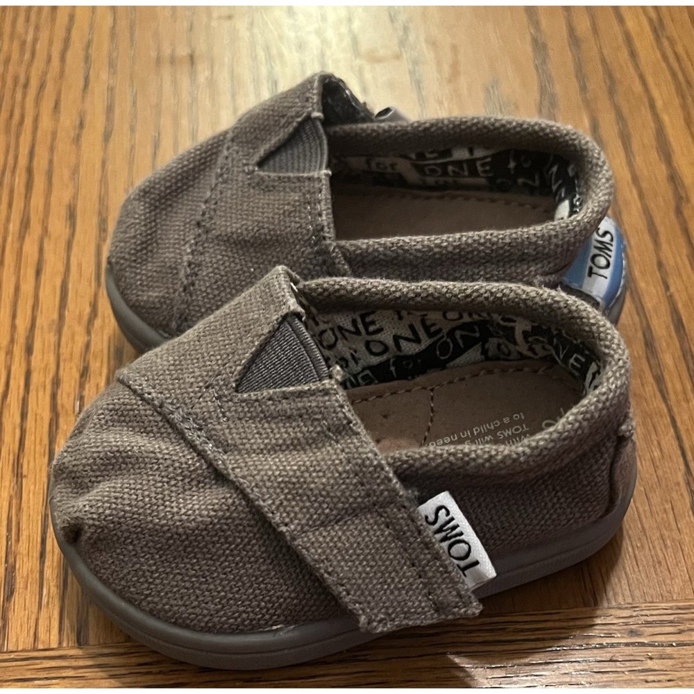 TOMS Brown Unisex Canvas Toddler Shoes Size 2C
